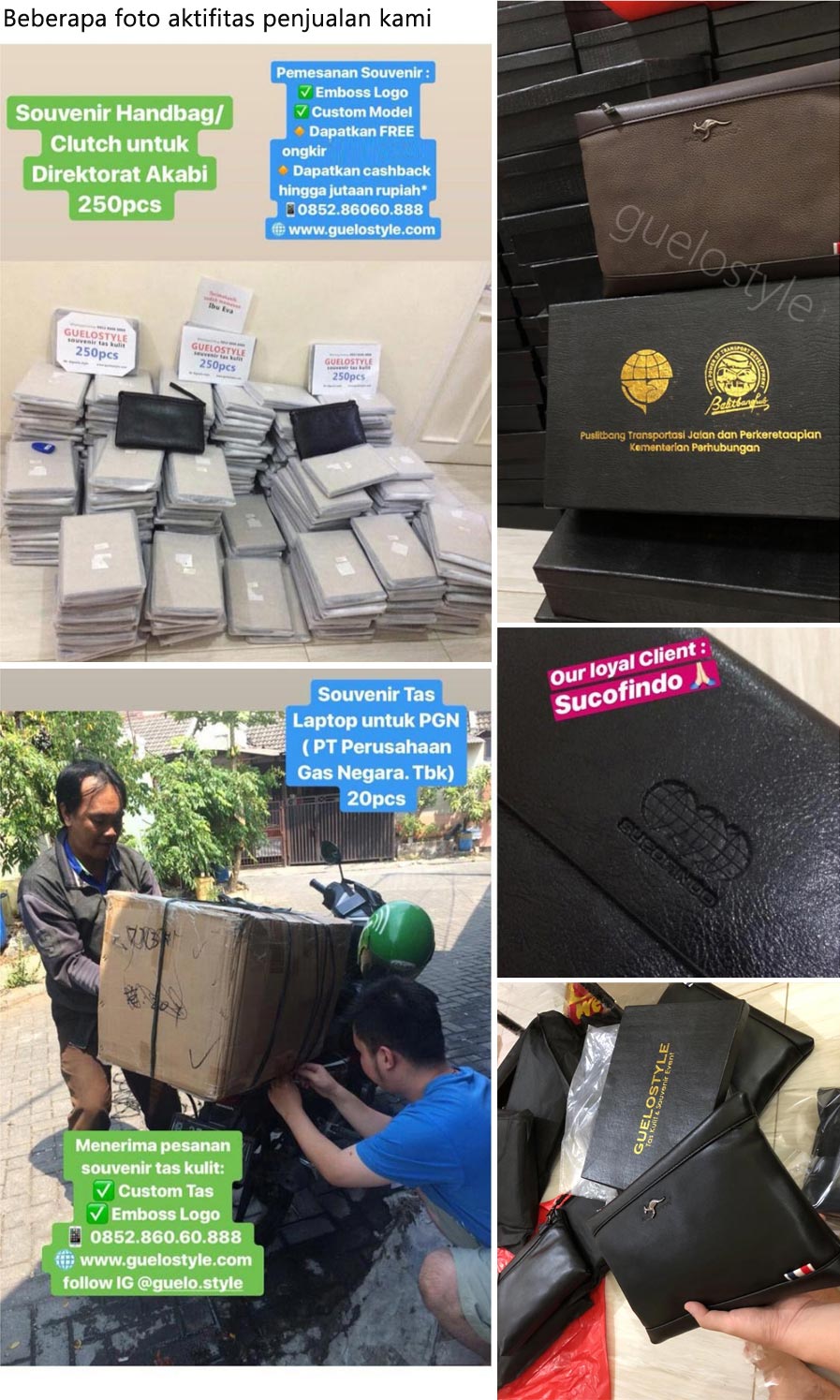 aktifitas pembuatan custom tas kulit pria guelostyle