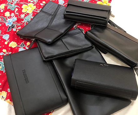 custom model clutch handbag pouch kulit pria