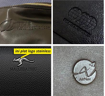 emboss logo merk tas kulit tangerang